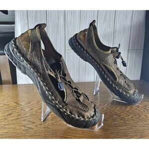 Mens Leather Sandals Summer Walking Hiking Shoes Closed Toe Breathable  EU 45